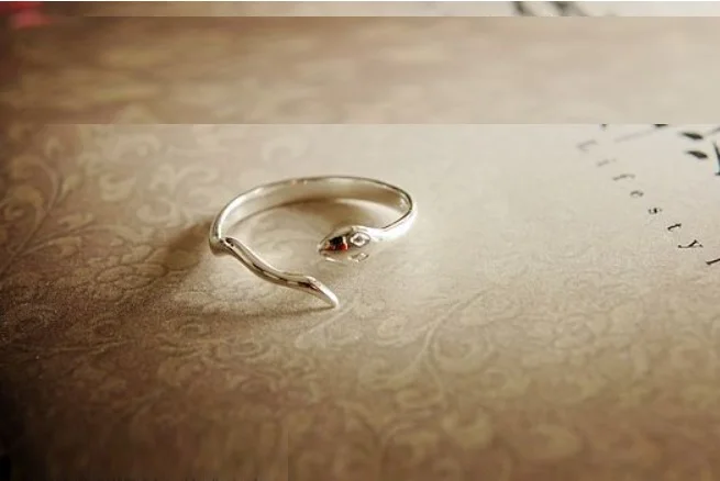 AlbaRita Silver Jewelry Super Fairy Retro Cute Sen Open Creative Little Finger Ring Snake Personality Free Shipping | Украшения и