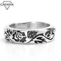 rose flower ring 925 vintage thai silver ring for man and women gift silver jewelry wholesale