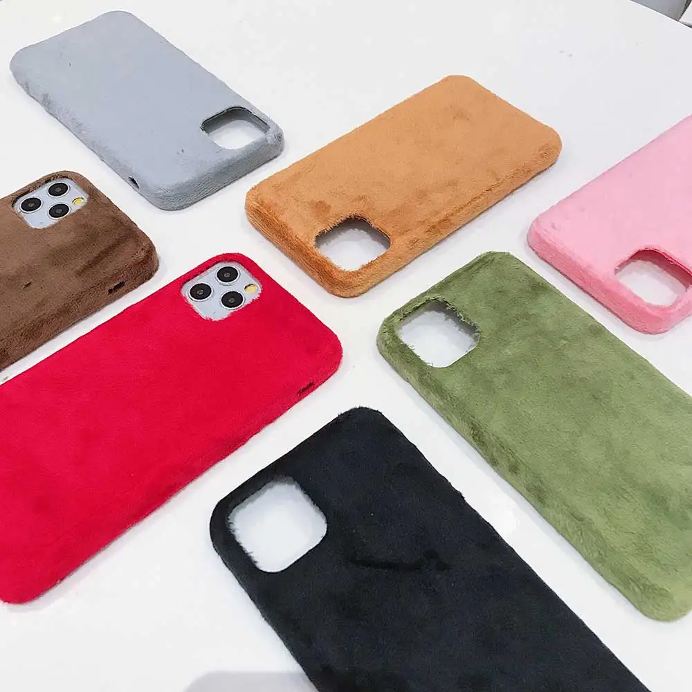Меховой плюшевый чехол для телефона iPhone 11 Pro Max XS XR X Гладкий Мягкий зимний теплый