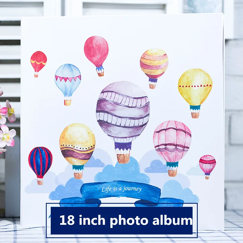 18 inch Креативный чехол из искусственной кожи, семейный самоклеящийся фотоальбом DIY, ручной альбом, 12 или 18 дюймов, Любовная детская сувенирная книга для влюбленных - Цвет: 18 inch