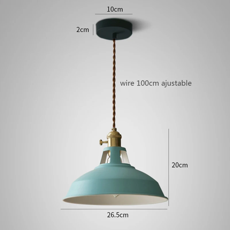 

Retro Industrial style Colorful Restaurant kitchen home lamp Pendant light Vintage Hanging Light lampshade Decorative lamps