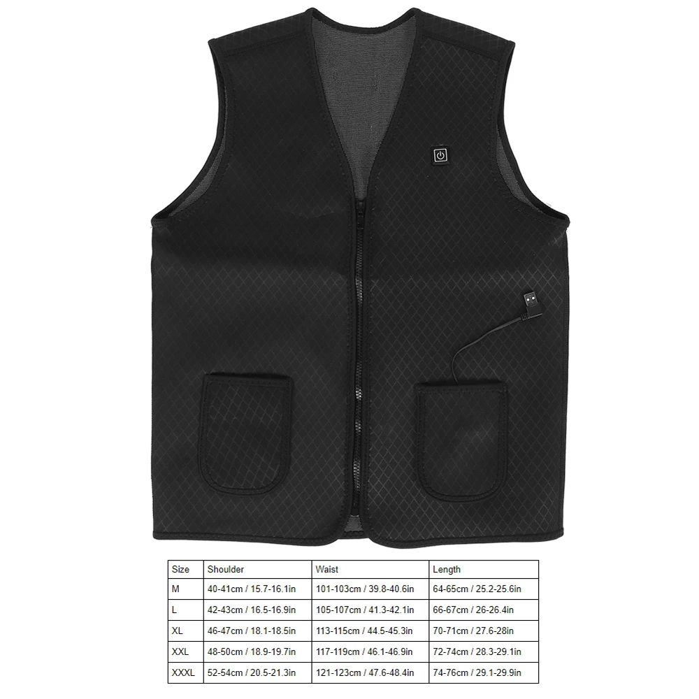 

Zippered Heated Vest For Men Women With 5 Heating Panels 3 Temperature Control Warming Heated Jacket For Outdoor Winter