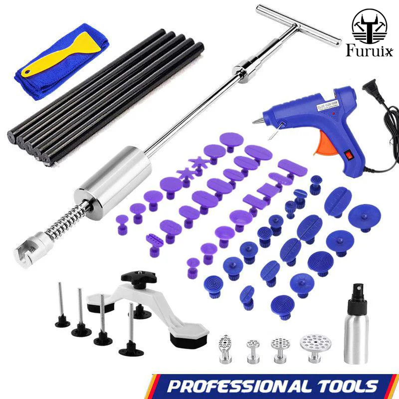 

Paintless Auto Dent Removal Tools Set Repair of Dents with Different Dent Pull Tabs Can Reused Countless Times Dent Puller Kit