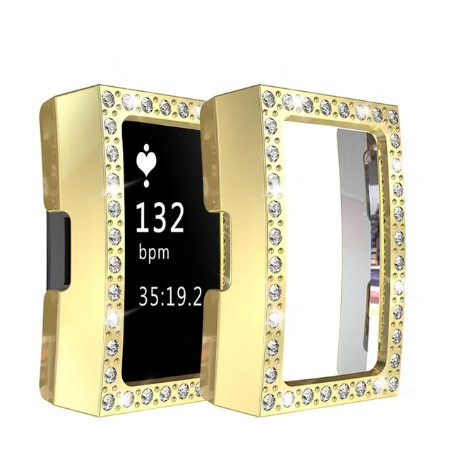 Gold-Blingbling Чехол для смарт часов для Fitbit Charge 2 Полная защита ТПУ чехол для Fitbit Charge 2 Защита экрана для браслета Fitbit Charge 2 - Цвет: Gold-Blingbling