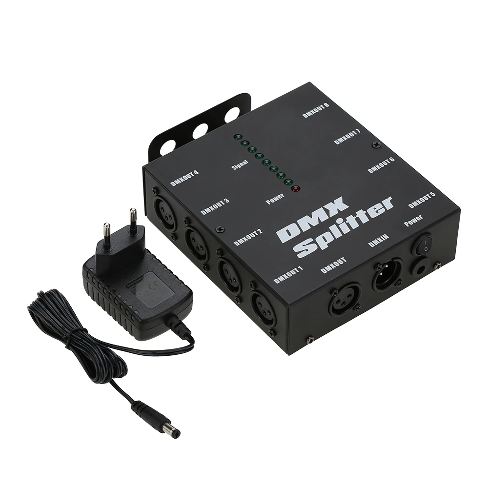 DMX512 оптический сплиттер портативный усилитель сигнала прожектора 8-канальный