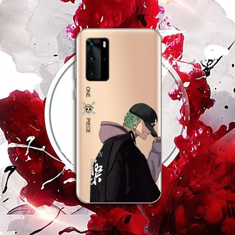 

One Piece Zoro Phone Case Transparent for Huawei P20 P30 P40 honor 8 10i P smart 2019 Samsung A71 A21S S10 20 plus
