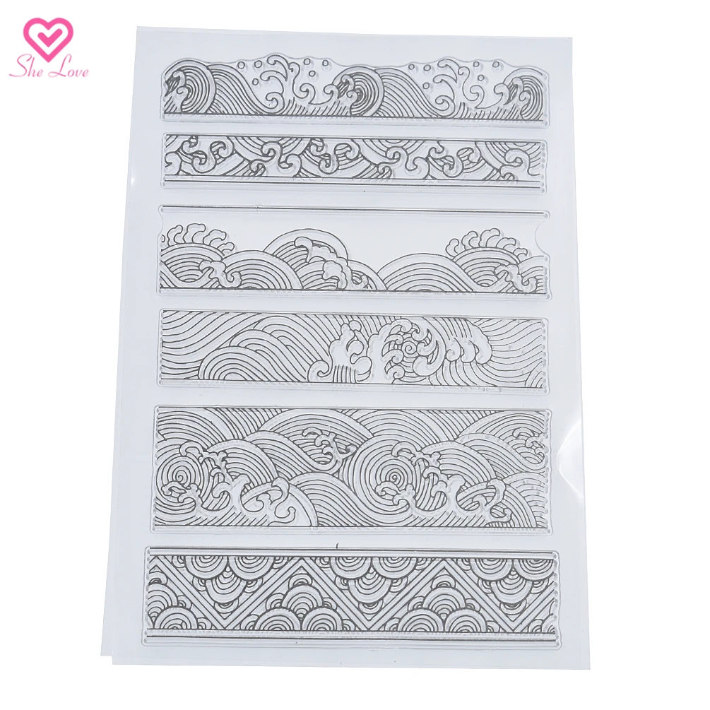 

DIY Wave Clear Stamp Transparent Clear Rubber Stamp for DIY Scrapbooking Photo Album Paper Card Making
