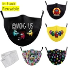 Дышащая Маска для лица с принтом среди нас, маски для детей и взрослых, хлопковая маска против пыли, моющаяся маска для рта