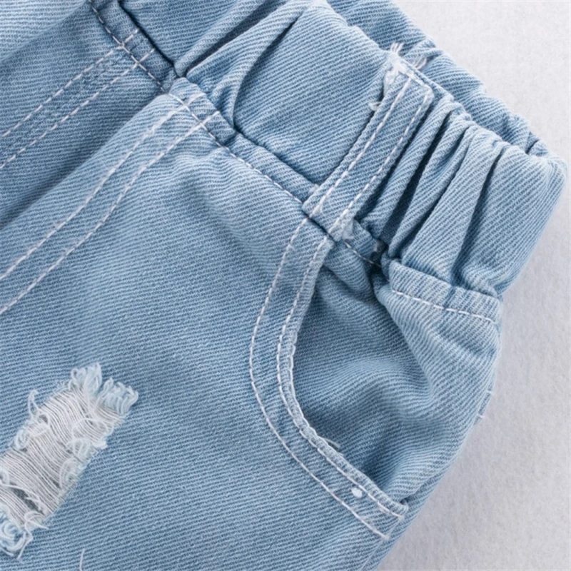 CROAL CHERIE Fashion Children Ripped Jeans Kids Boys Jeans Girls Jeans Denim Pants For Teenagers Boys Toddler Jeans Kids Clothes images - 6