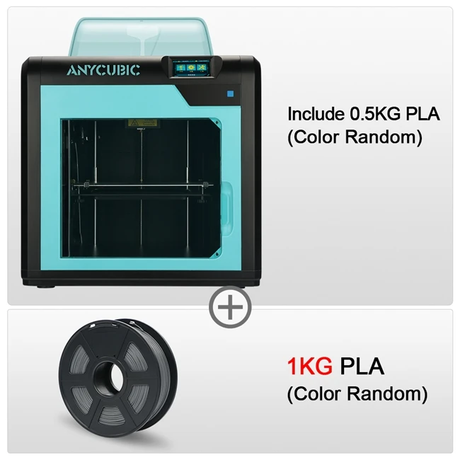 4MaxPro-- Add 1KG ANYCUBIC 4Max Pro 3d Kit Принтер с PLA замкнутое пространство для печати 3д принтер Kit Большой объем сборки FDM 3d принтер - Цвет: 4MaxPro-- Add 1KG