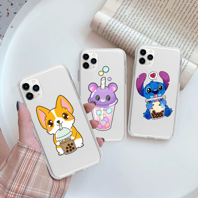 Милый чехол для телефона с изображением молочного чая собаки кота панды iphone 11 11pro