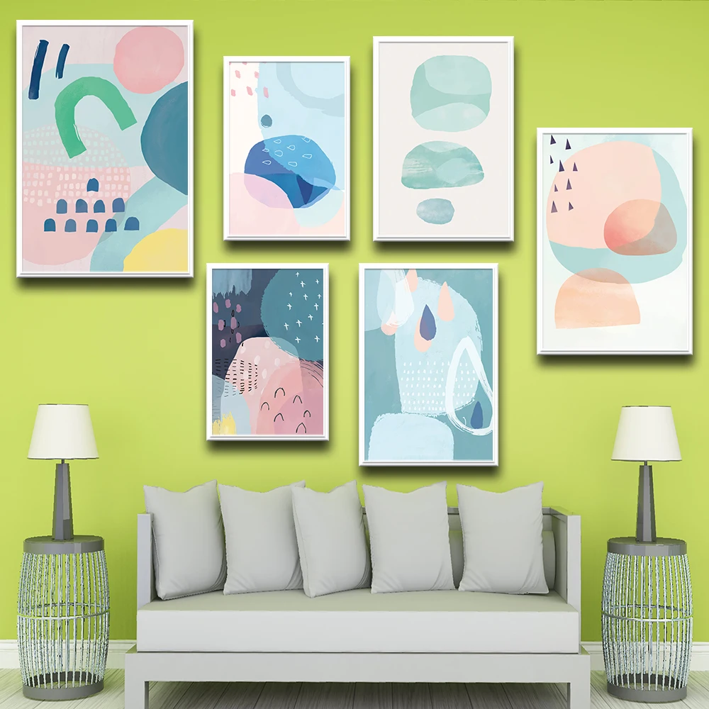 Abstract Xingchuan warm color abstract Canvas Painting Nursery Wall Art Nordic Picture Posters And Prints Living Room Decor | Дом и сад