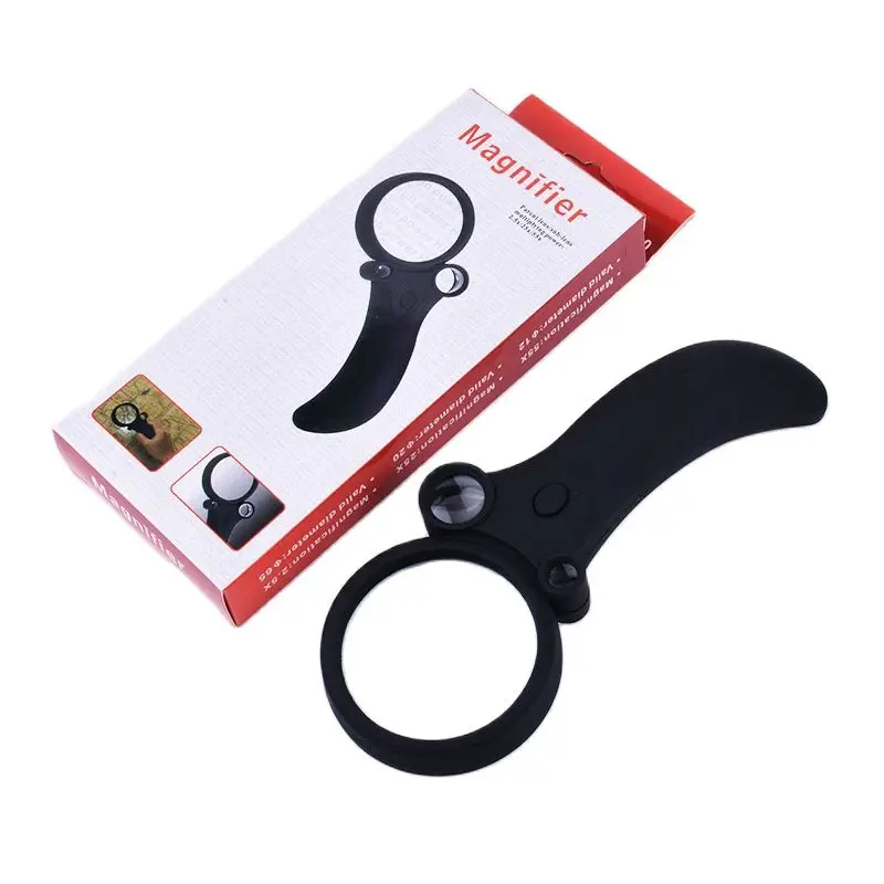 Magnifying Glass Microscope Handheld Handle Lupa 2.5x Magnifier For Reading 3 Lens with LED Light Counterfeit 1 UV | Инструменты