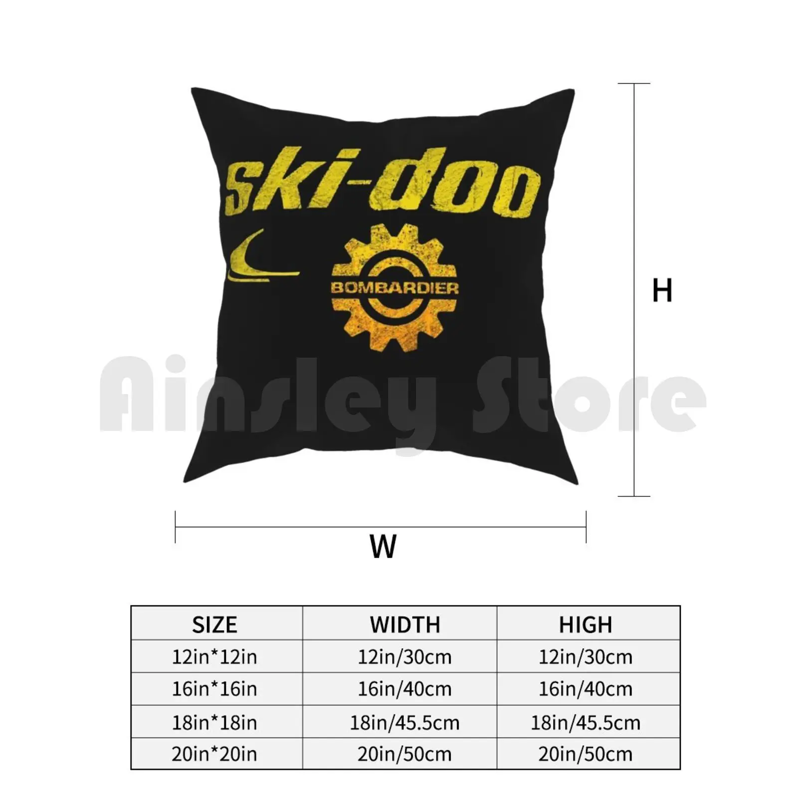 Винтажная подушка для снегоходов Ski Doo домашняя мягкая с рисунком винтажный