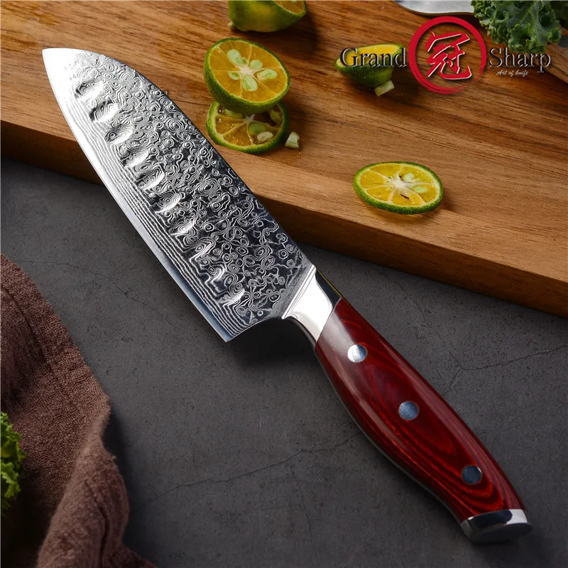 5-дюймовый НОЖ сантоку Grandsharp японские кухонные ножи vg10 нож шеф-повара из