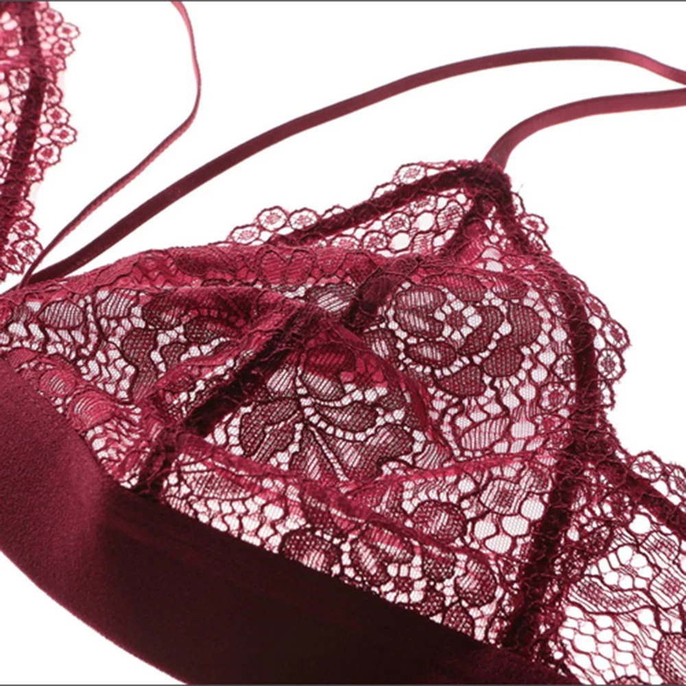 CINOON Women Sexy transparent Lingerie Set lace Hollow Out Floral ultra-thin Push up Bra and Panty breathabler Underwear set