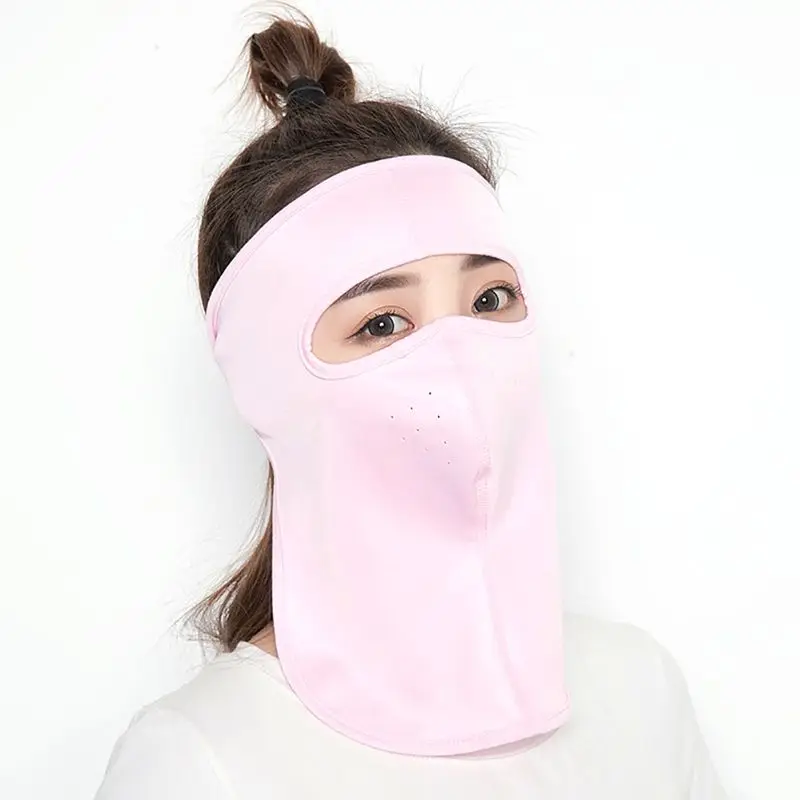 P Full Face Mask UV Protection Sun Shade Breathable Masks Ice silk Neck Protector Cycling Hiking Climbing Sports Accessories - Цвет: P