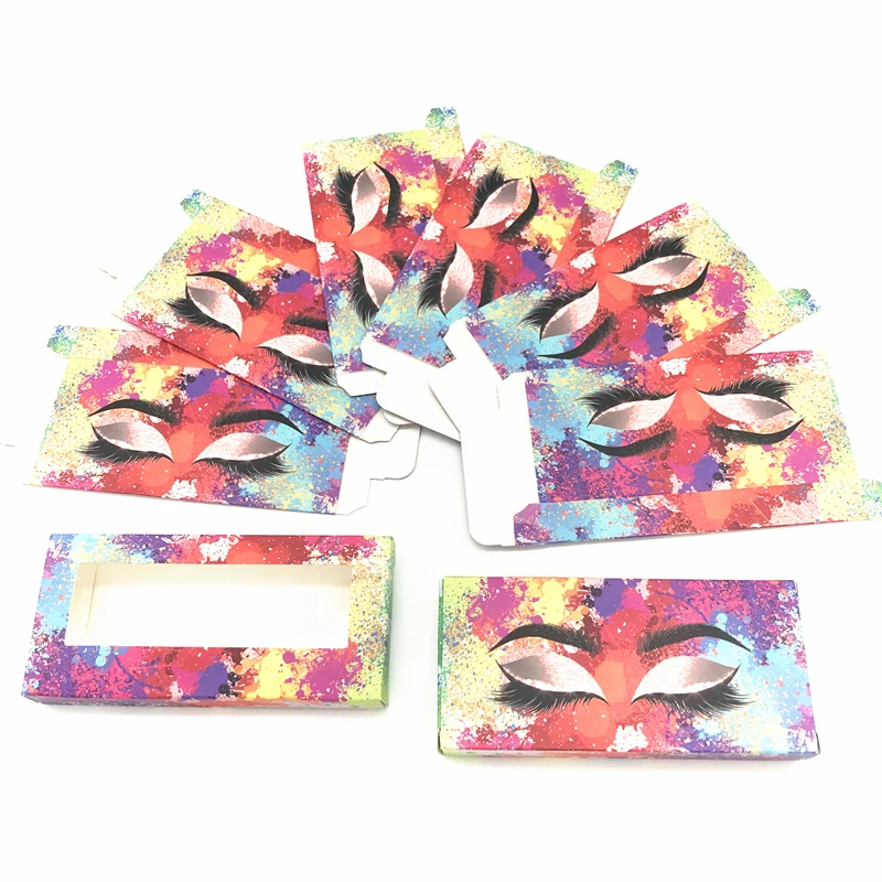 

New Styles Packaging Wholesale Lashes Boxes Soft Paper Packaging With Trays For 10-25mm eyelash DIY custom Logo flash eyelashes