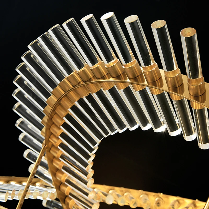 

Postmodern luxury LED Crystal Chandelier Nordic creative living room hanging lights Hotel decor lamps restaurant round lighting