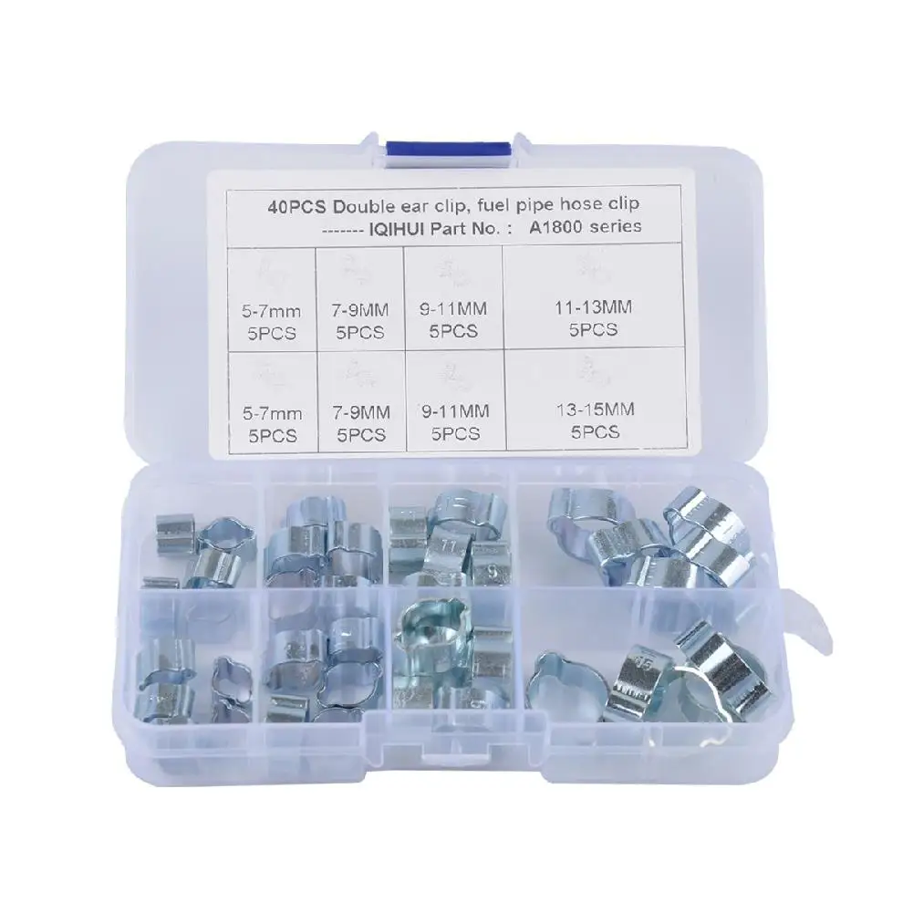 5 Kinds Specification Galvanized Double Ear O Hose Fuel Clips Clamp Air Kit 40PCS/Set Car Auto Accessories | Автомобили и
