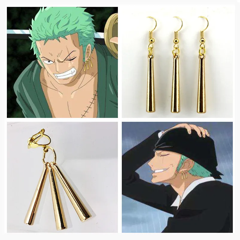 Аниме ONE PIECE косплей реквизит Roronoa Зоро серьги металлические серьги/ушные клипсы/Ушные Шпильки/ушные крючки кулон аксессуары Новинка