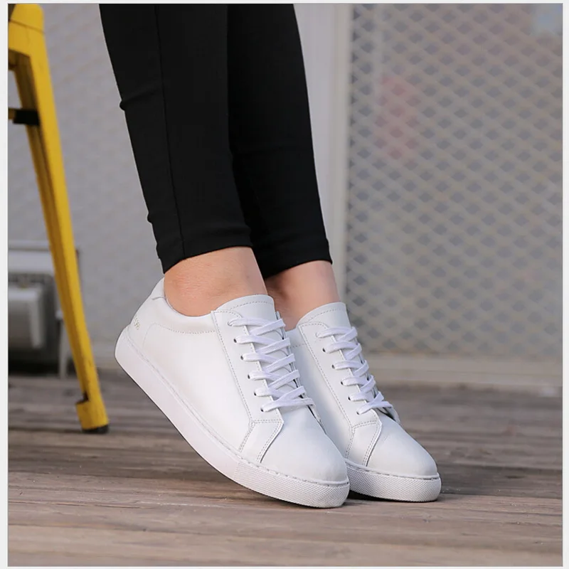 Туфли женские из натуральной кожи на шнуровке плоская подошва лоферы