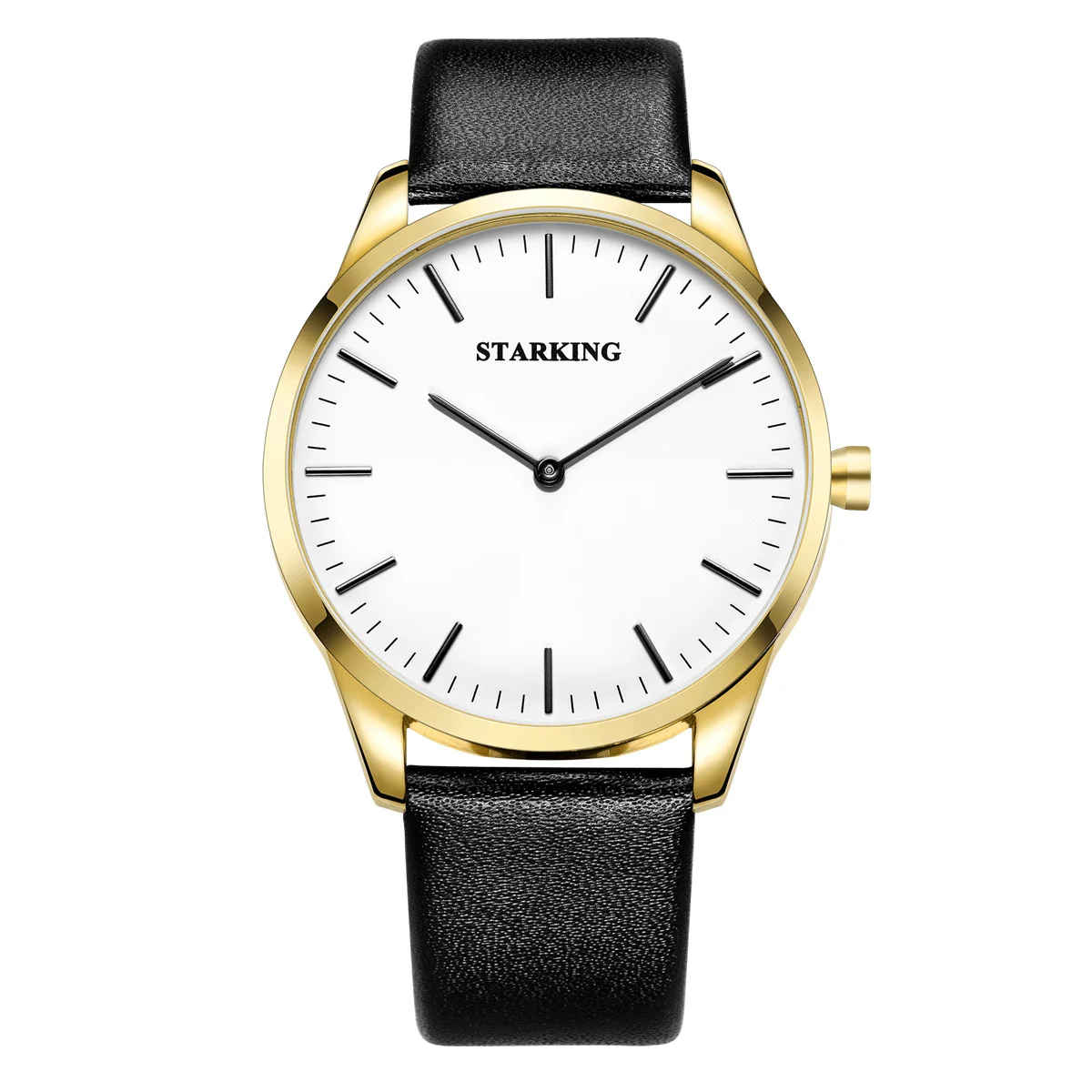 Кварцевые часы STARKING из натуральной кожи водонепроницаемые с двумя иглами 3ATM