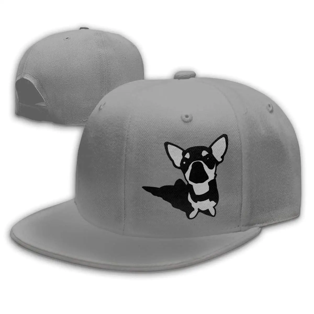 Чихуахуа регулируемые плоские бейсболки мужские серые|Мужские бейсболки| |