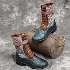 Новые женские осенне-зимние Ботинки Martin, модные женские ботинки для инструментов, ботинки с высоким верхом и резьбовым принтом, женская обувь