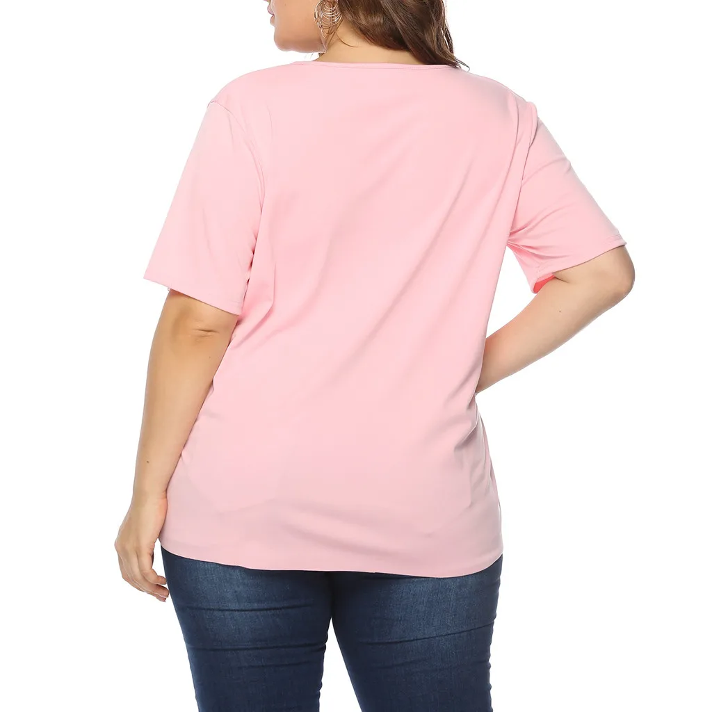 Женская летняя блузка с коротким рукавом и принтом большого размера| |