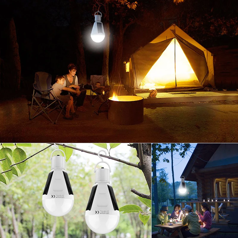 

New Solar Powered Bulb 7w/12w Led Bulb E27 LED Solar Lamp Outdoor Emergency Solar Powered Bulb travel Fishing Camping Light