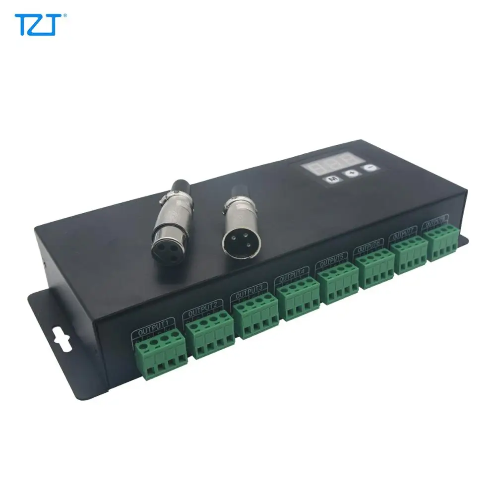 

TZT RGB DMX Decoding Driver 24 Channel DMX512 Power Decoder RGB LED Controller BC-824