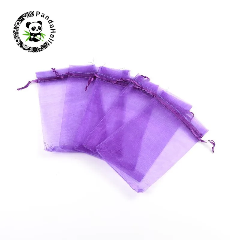

pandahall 100 pcs Rectangle Organza Bags for Jewelry Packaging Bags Wedding Party Decoration Drawable Bags Gift Pouches Beading Supplies 10x8cm