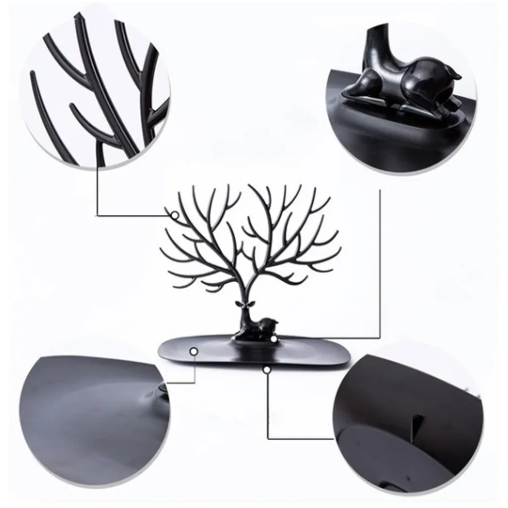 

Creative Jewelry Organizer Deer Earrings Necklace Ring Pendant Bracelet Display Stand Tray Tree Storage Holder Ring Stand