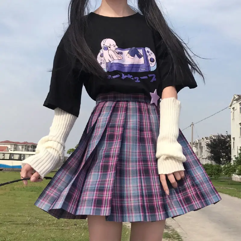 Кроп-Топ женский в стиле Харадзюку с принтом игровой консоли и круглым вырезом |