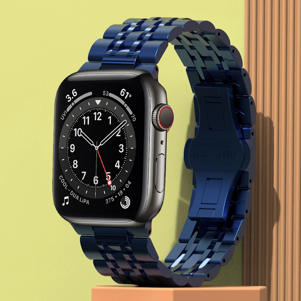 

Ремешок correa из нержавеющей стали для apple watch 44 мм 40 мм se 6 5 4, браслет для iwatch 42 мм 38 мм apple watch se 3