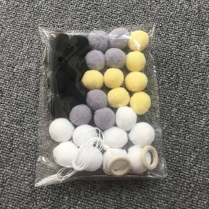 Шерстяные войлочные шары ручной работы для детской комнаты 2 м Настенный декор