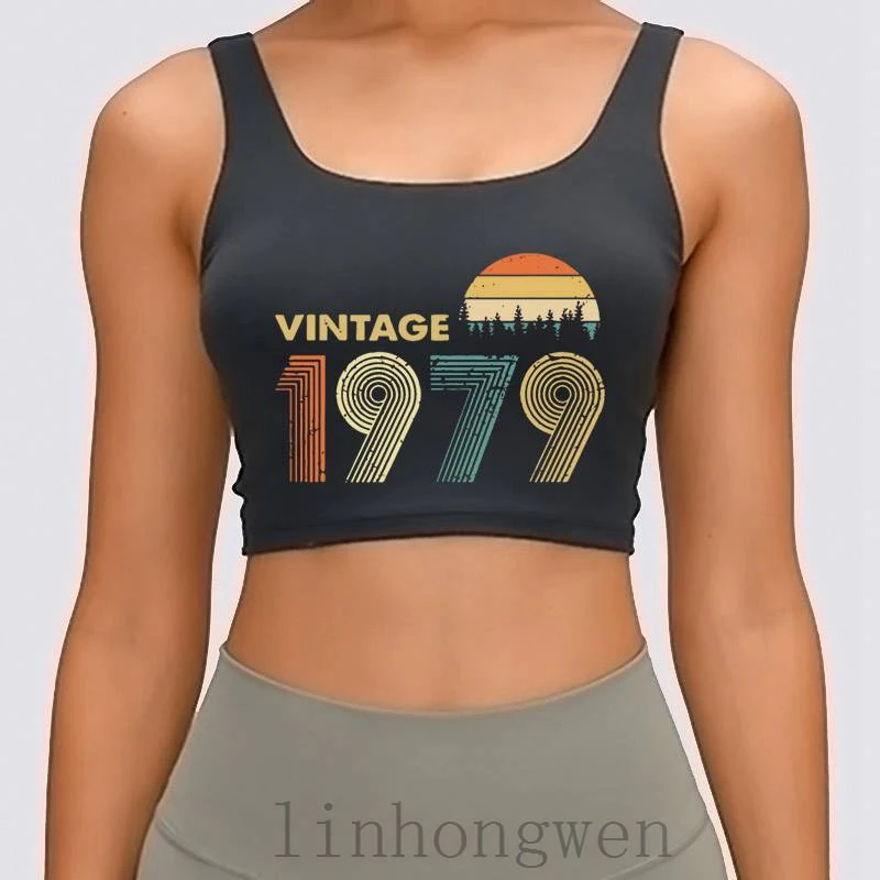 

Женская Винтажная Майка, теплая дышащая майка с рисунком дерева, с круглым вырезом, 1979