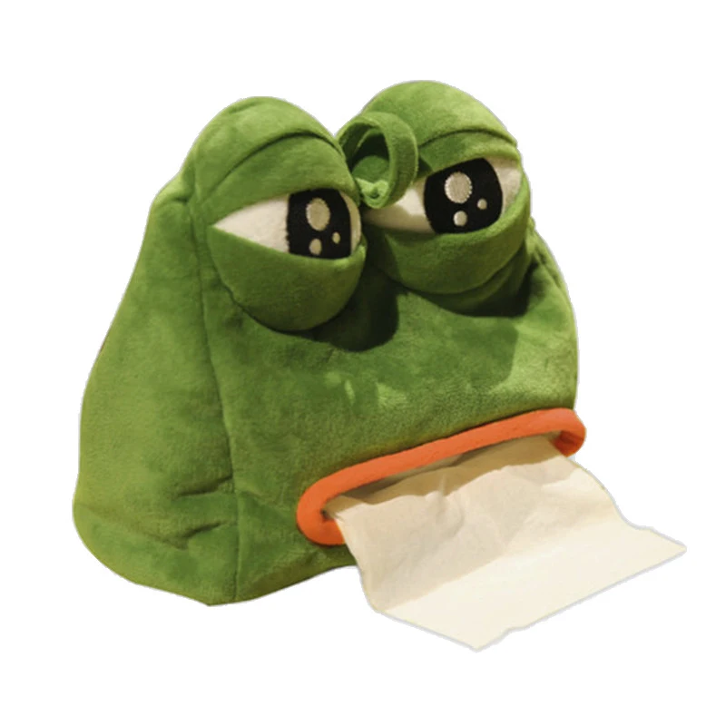 

Sad Frog Drawer Paper Tissue Cover Sand Sculpture Orphan Frog Tissue Box Napkin Case Towel Storage Racks Desktop Decoration