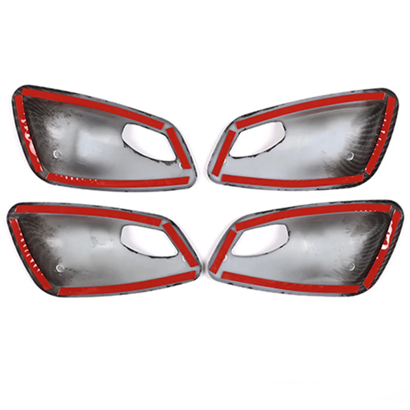 4 шт. углеродное волокно Abs Автомобильная накладка на внутреннюю дверную ручку