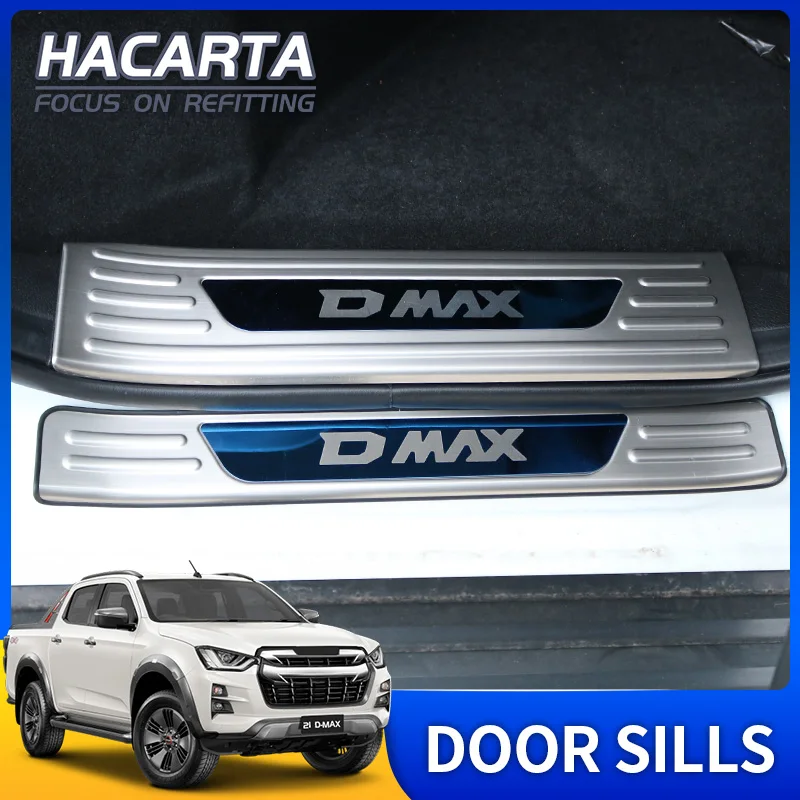 

Автомобильная Входная Накладка на порог педали, полоса на порог двери для Isuzu D-MAX 2021 2022, аксессуары для внешних порогов из нержавеющей стали