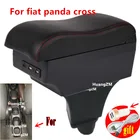 Подлокотник для fiat panda cross, центральный ящик для хранения, автомобильные аксессуары, интерьер с светодиодный светкой