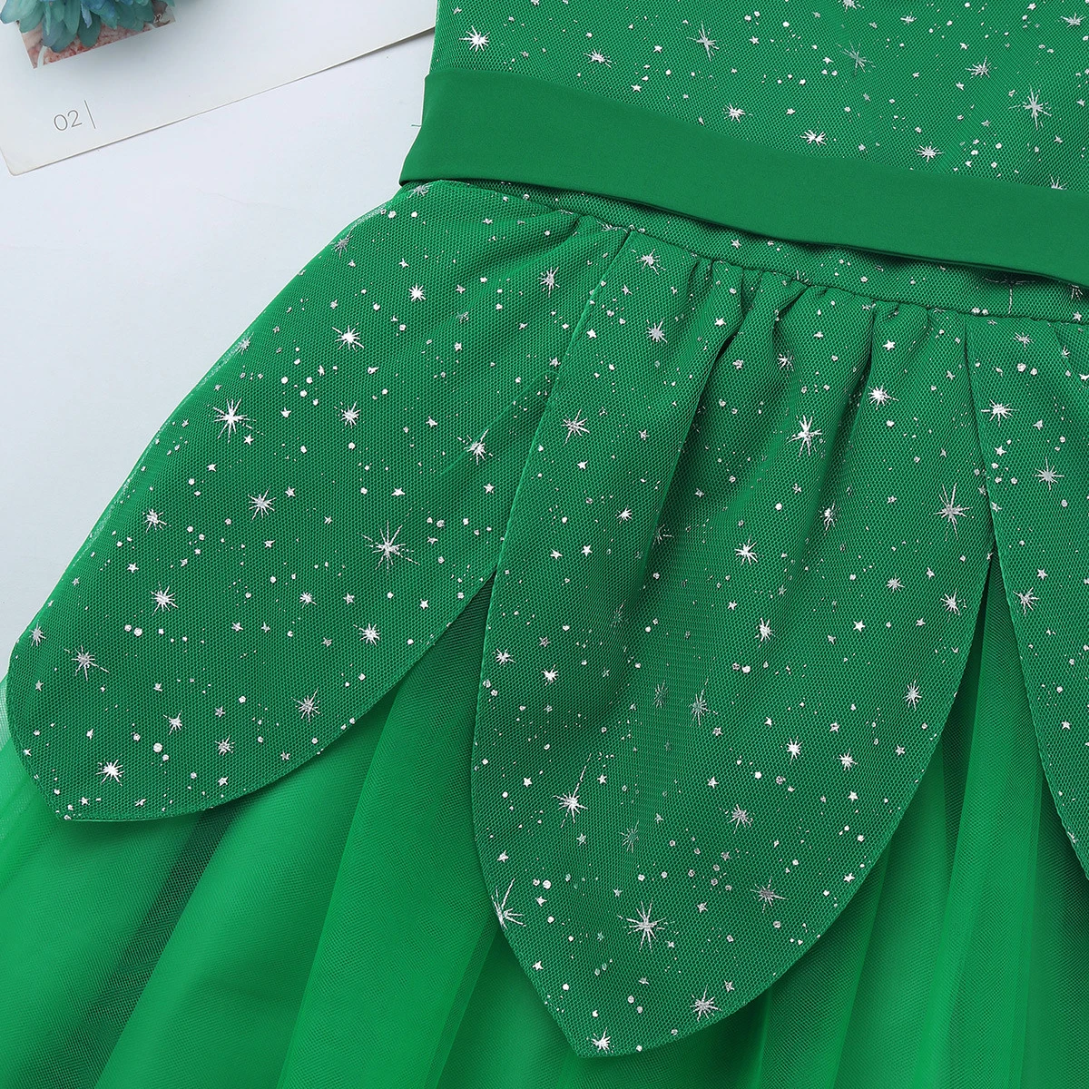 Милое Платье-пачка в стиле ретро с блестками и звездами для девочек зеленый