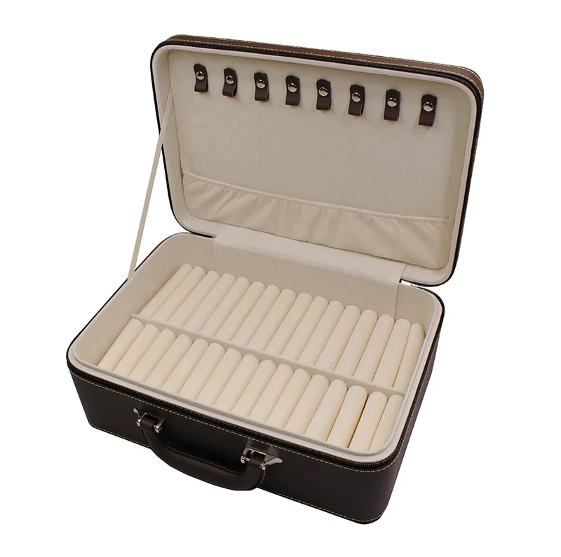 

High-grade Leather Jewelry Box 30-bit Bracelet Storage Box High Quality Ring Necklace Bracelet Portable Jewelry Box