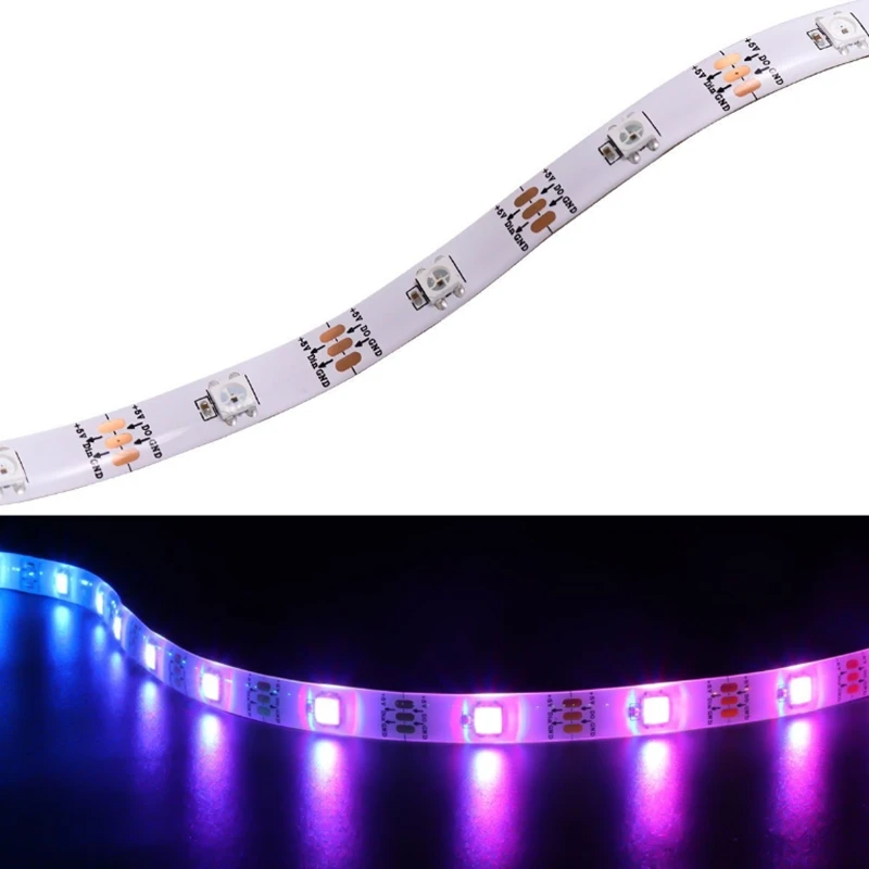 

DC5V WS2812B 30/60/144Leds/M LED Strips Individually Addressable RGB Smart Pixel Strip1m/3m/4m/5m WS2812 IC Black/White PCB