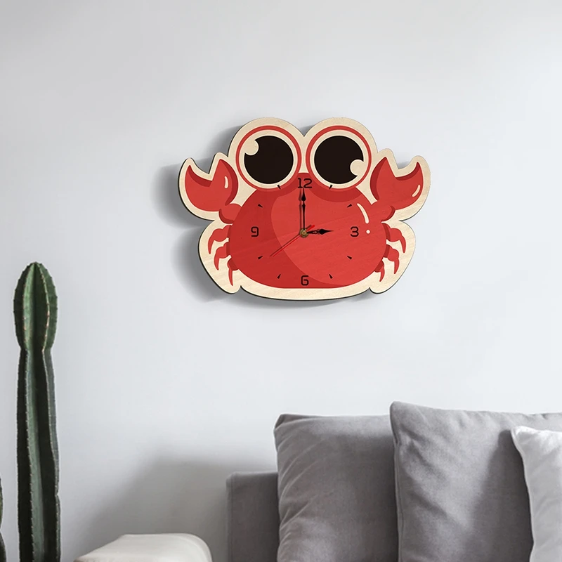 Висячие часы Краб модель настенные ручной работы украшение дома росписи