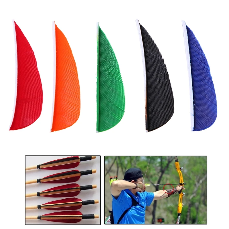 

50pcs 3 Inch Arrow Feathers Carbon Archery Fletching Turkey Real Feather Vanes Dropship