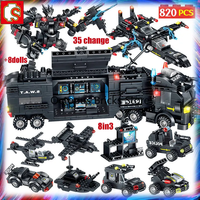 Сембо блок 715 шт городской полицейский участок строительные блоки Совместимость