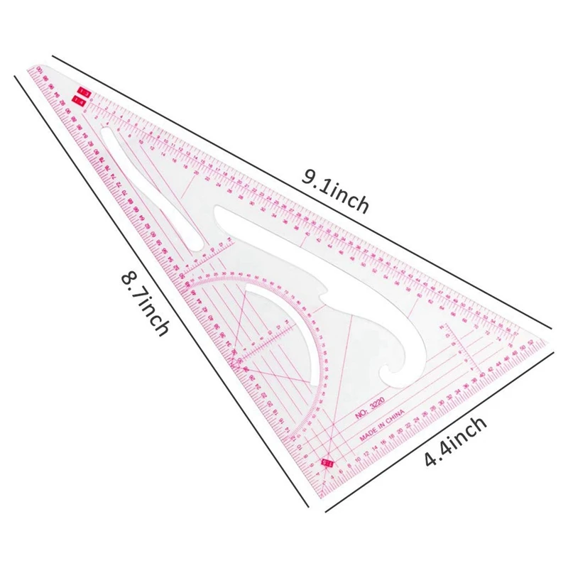 

4PCS Sew French Curve Metric Shaped Ruler Measure with 7PCS Mini Jewellery Pliers Tools Kit
