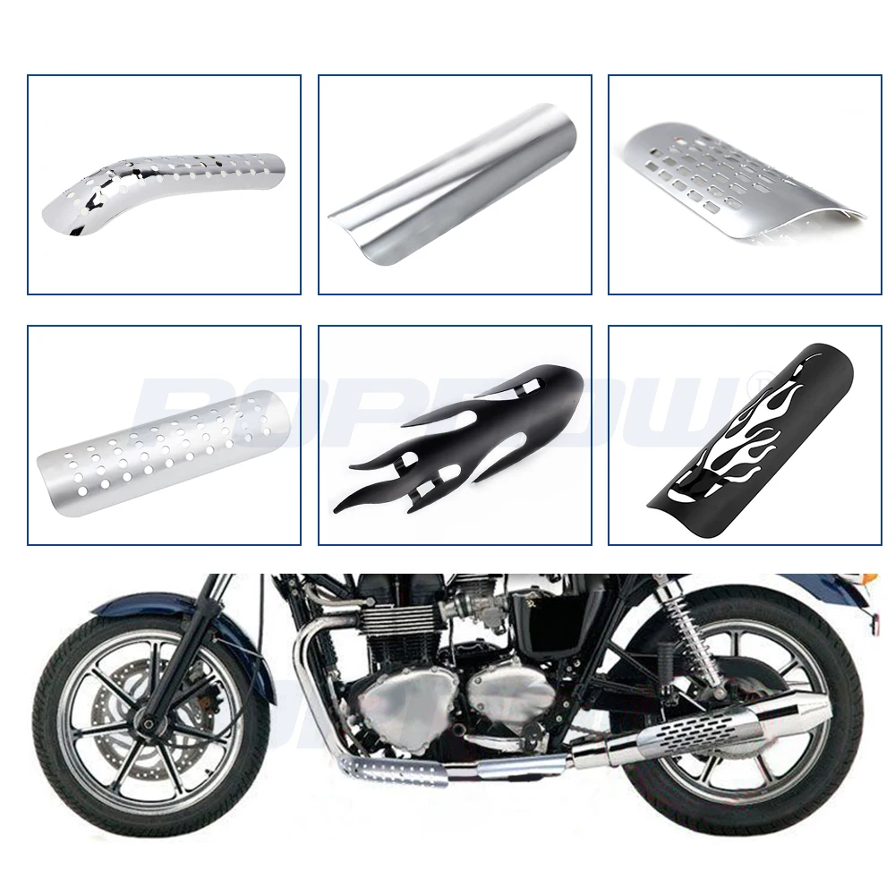 

Мотоциклетный глушитель выхлопной трубы тепловой щит черный хромированный изогнутый полый защитный чехол Универсальный для Honda Yamaha